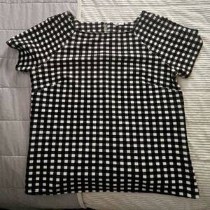 Jules & Leopold Black and White Checkered Women's Top Size M